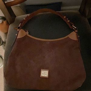 Brand new never used brown suede Downey & Burke shoulder bag. No tags.